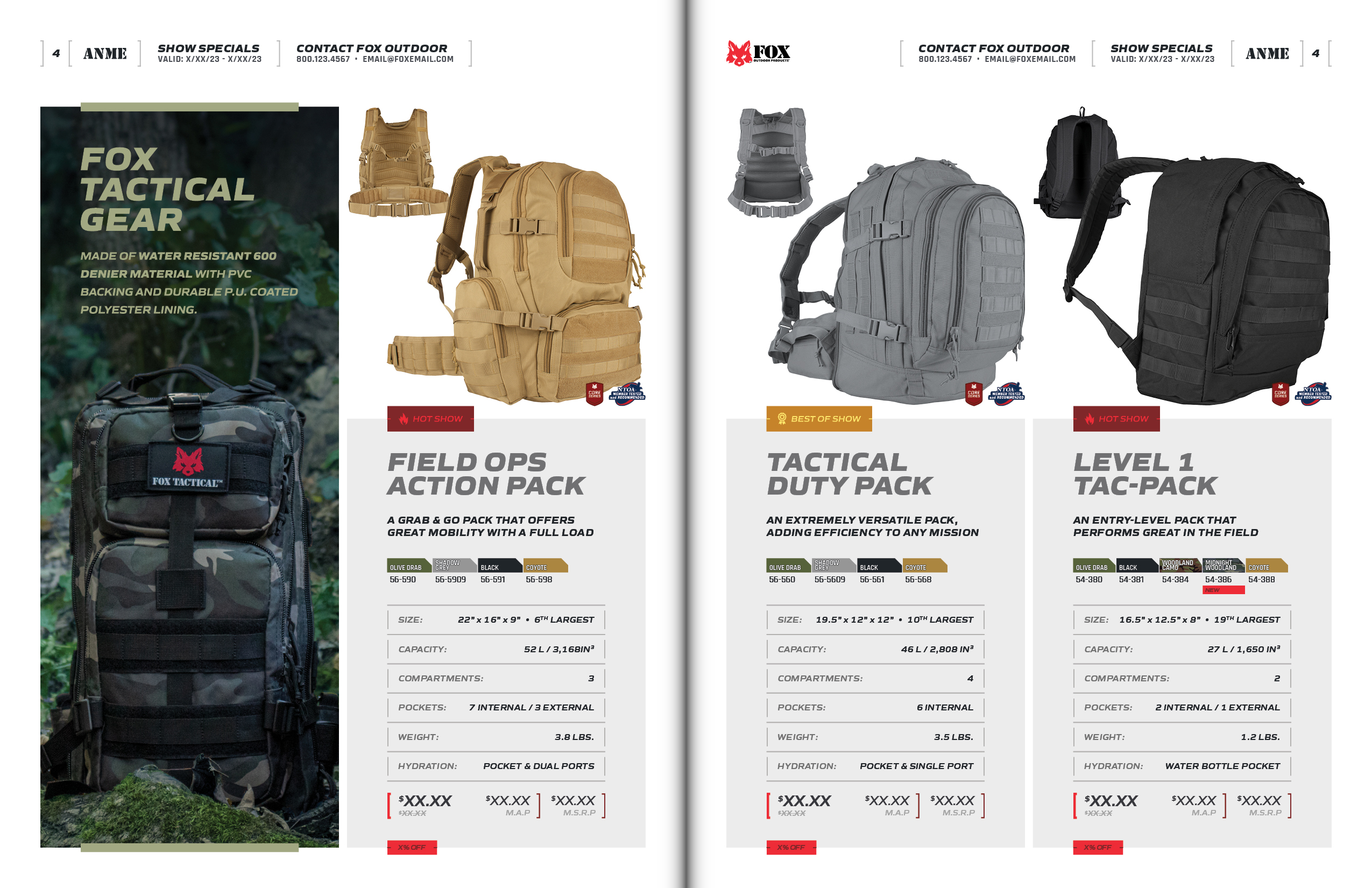 Two page spread design for a product based flyer